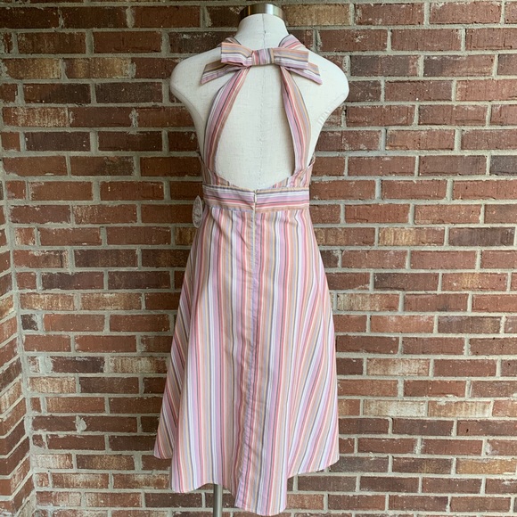 Gypsies & Moondust Striped Halter Dress Juniors 7 - Picture 3 of 9